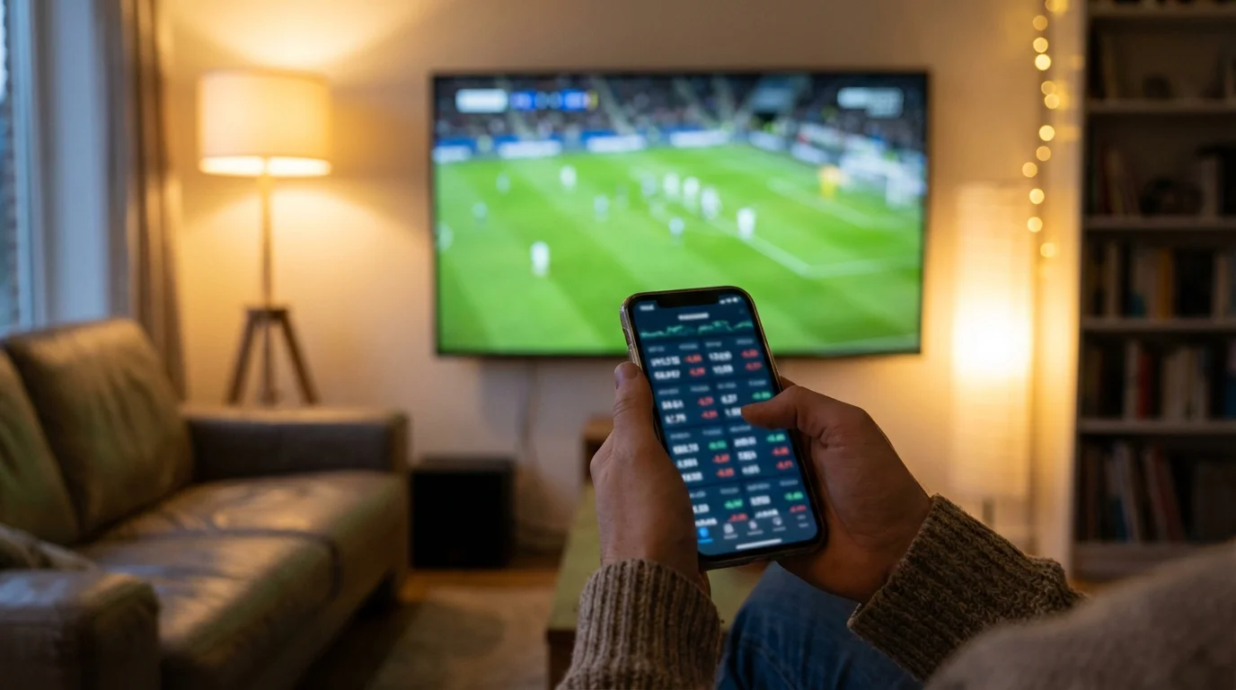 Livewetten Konzept mat lafendem WM 2026 Match a Quoten déi sech änneren