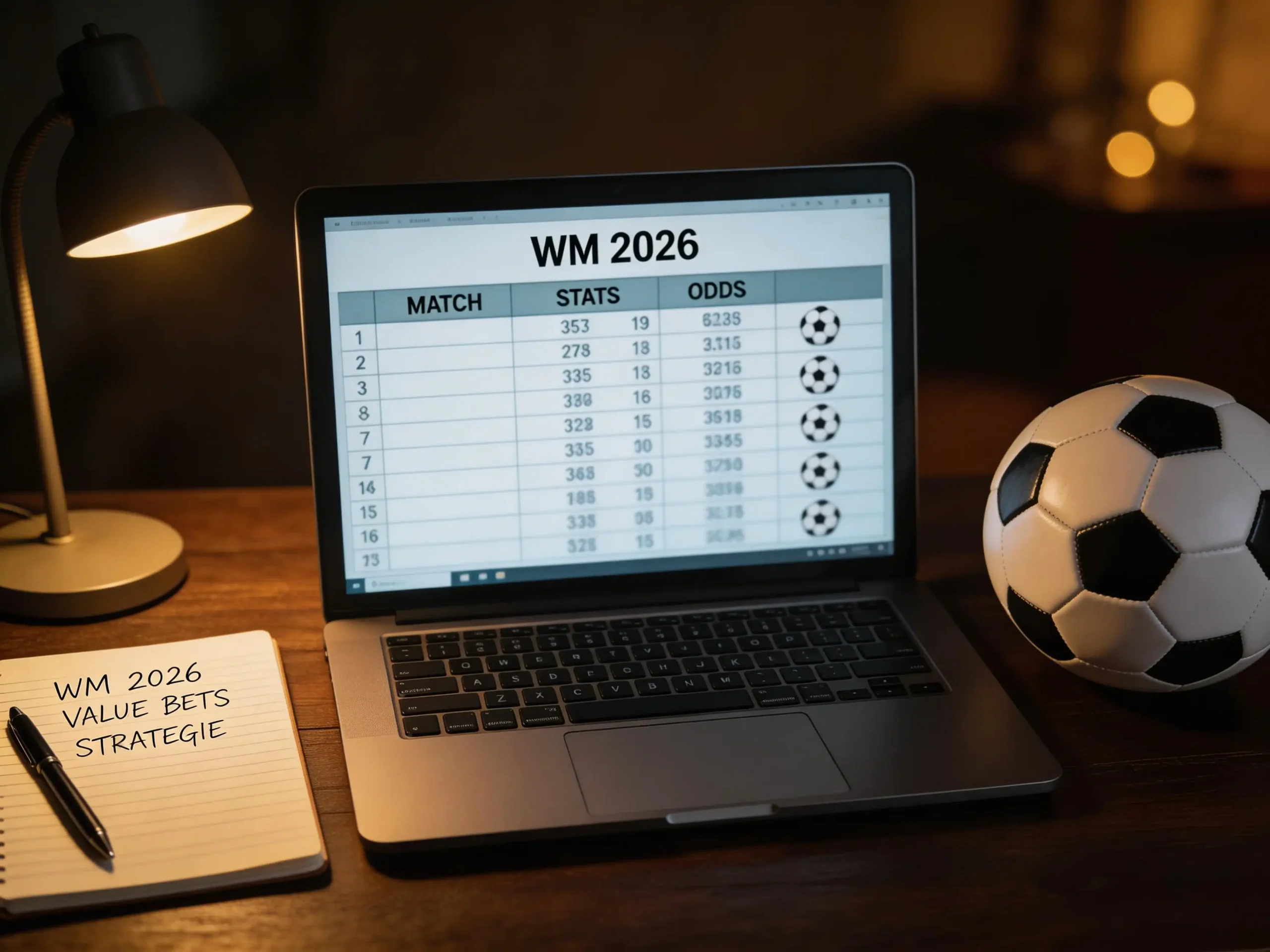 Value Bet Konzept mat Quotenanalyse fir d'Weltmeeschterschaft 2026