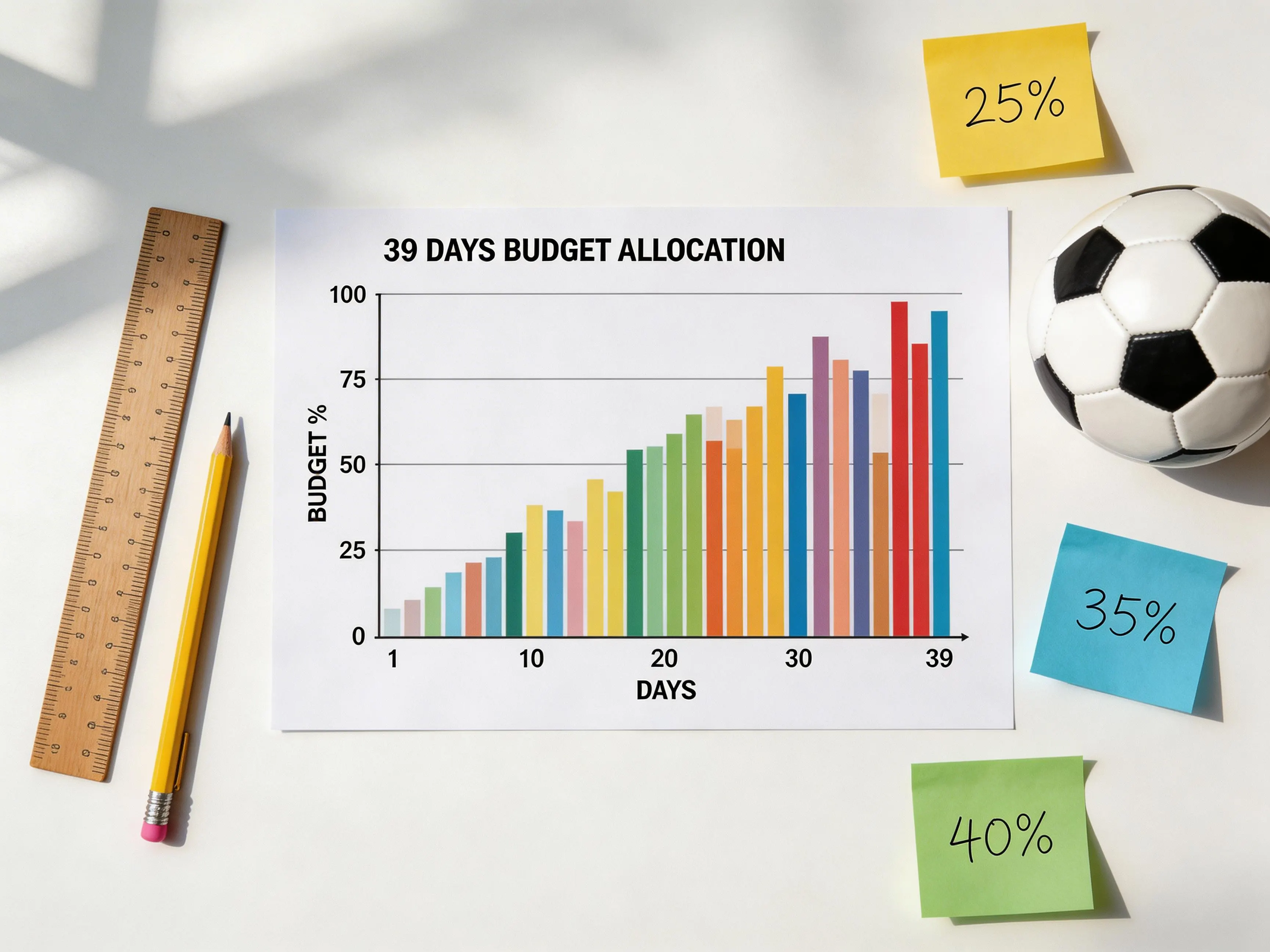 Bankroll Verteelung fir WM 2026 Wetten iwwer 39 Deeg